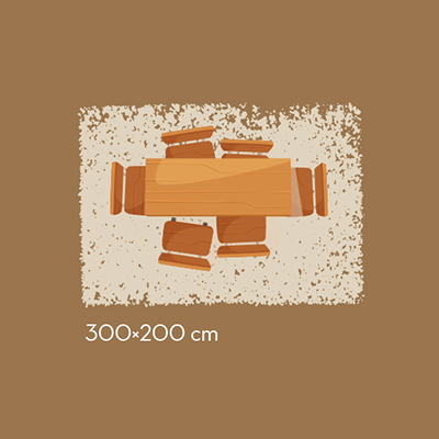 icon με τραπέζι και 6 καρέκλες